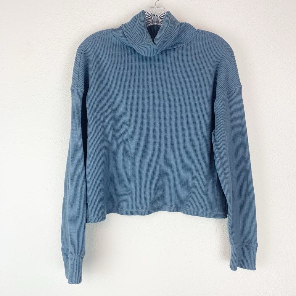 Abercrombie & Fitch Top Small Crop Turtleneck‎ Waffle Knit Soft A&F Cozy